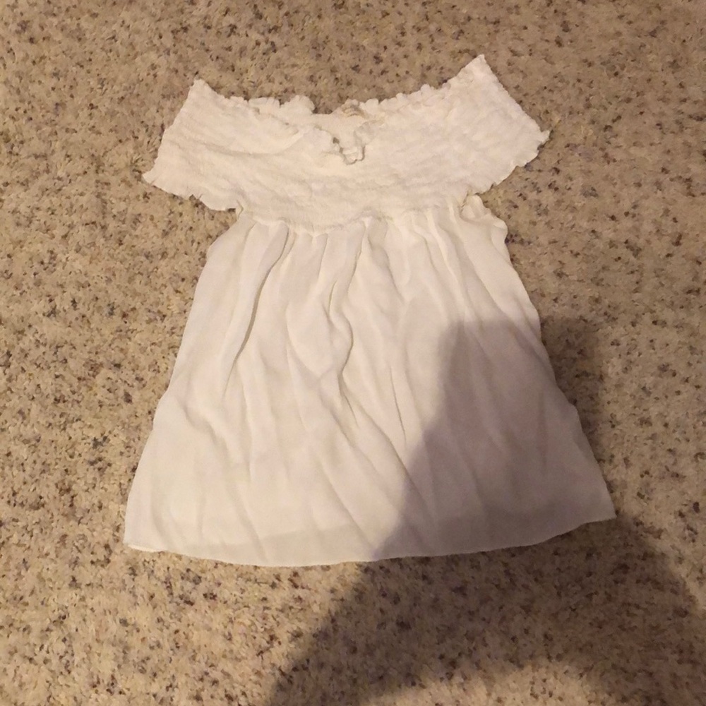 white off the shoulder flowy top